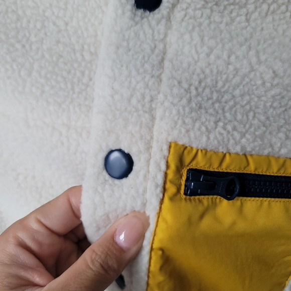 NWT The Sunday Collective 2-In-1 Fleece Jacket, Size 8Y, Color Almond Milk - Picture 7 of 13